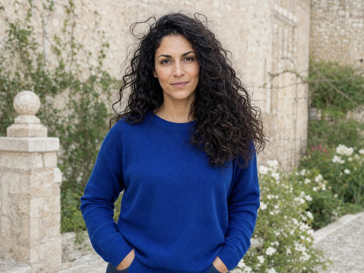 Portrait with detailed curly flyaway hair, original